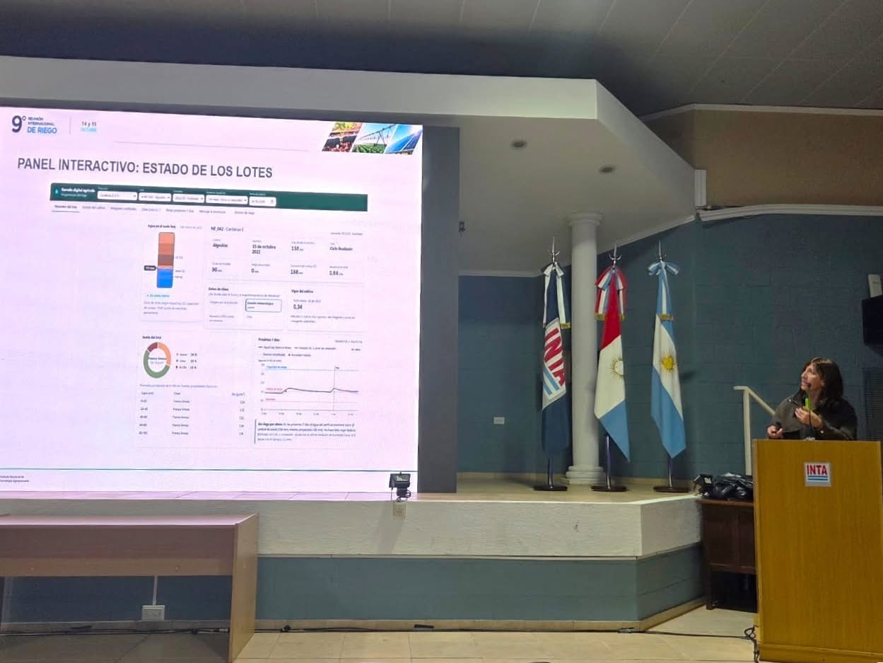 INTA presentó un prototipo de gemelo digital para optimizar el riego agrícola